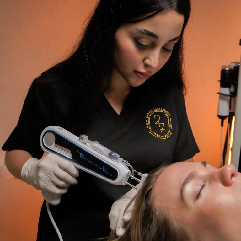 a girl takin meso therapy